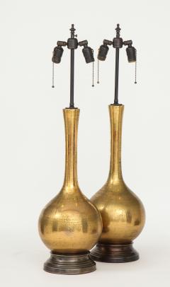 Frederick G Cooper Frederick Cooper Burnished Gold Crackle Glazed Lamps - 970041