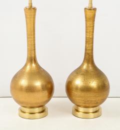 Frederick G Cooper Pair of Frederick Cooper Gold Ceramic lamps  - 1550179