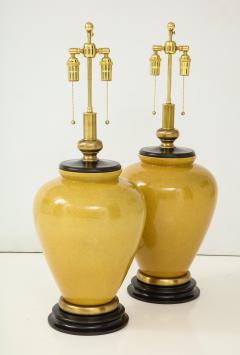 Frederick G Cooper Pair of Large Ceramic Mustard Glazed Lamps by Frederick Cooper  - 938630