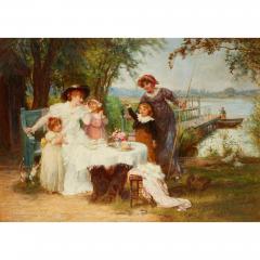 Frederick Morgan Fred Morgan The Hero of the Hour large Victorian oil painting - 3530690