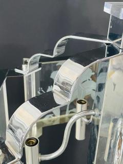 Frederick Ramond Art Deco Style Glass and Chrome Chandelier or Pendant - 3054718