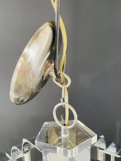 Frederick Ramond Art Deco Style Glass and Chrome Chandelier or Pendant - 3054724
