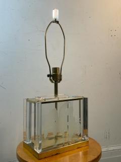 Frederick Raymond BEAUTIFUL ART DECO REVIVAL BRASS GLASS AND LUCITE LAMP - 2257708