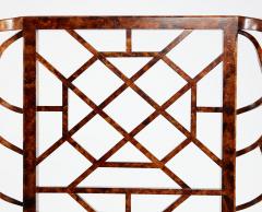 Frederick Victoria Monumental Pair of Faux Tortoise Chinese Chippendale Style Arm Chairs - 4331533