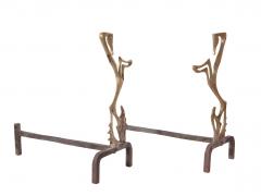 Frederick Weinberg Beautiful Frederick Weinberg Bronze Andirons - 459820