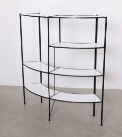 Frederick Weinberg Black and White Vitrolite Glass Wrought Iron Shelf by Frederick Weinberg - 564767