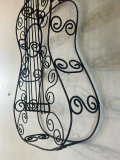 Frederick Weinberg MID CENTURY BLACK WIRE METAL GUITAR WALL SCULPTURE - 2124280