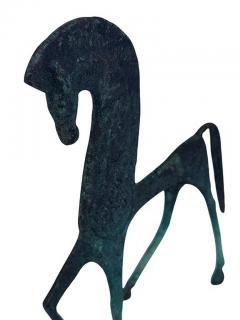 Frederick Weinberg Mid Century Modern Verdigris Etruscan Horse Sculpture after Frederick Weinberg - 4286508