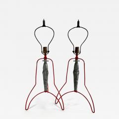 Frederick Weinberg Pair of American Modern Figural Aluminum Table Lamps Frederick Weinberg  - 2819935