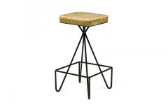 Frederick Weinberg Set of 6 Frederick Weinberg Wrought Iron Hairpin Leg Swivel Seat Bar Stools - 4274783
