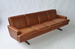 Fredrik A Kayser Fredrik Kayser Leather and Rosewood Sofa - 368786