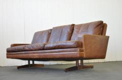 Fredrik A Kayser Fredrik Kayser Leather and Rosewood Sofa - 370700