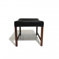 Fredrik Kayser Fredrik Kayser Danish Rosewood Ottoman or Bench in Black Leather - 3572413