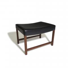 Fredrik Kayser Fredrik Kayser Danish Rosewood Ottoman or Bench in Black Leather - 3572414