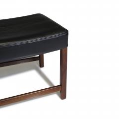 Fredrik Kayser Fredrik Kayser Danish Rosewood Ottoman or Bench in Black Leather - 3572415