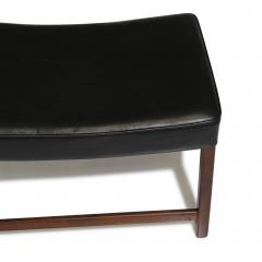 Fredrik Kayser Fredrik Kayser Danish Rosewood Ottoman or Bench in Black Leather - 3572416