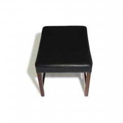 Fredrik Kayser Fredrik Kayser Danish Rosewood Ottoman or Bench in Black Leather - 3572417