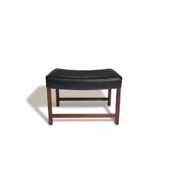 Fredrik Kayser Fredrik Kayser Danish Rosewood Ottoman or Bench in Black Leather - 3572418