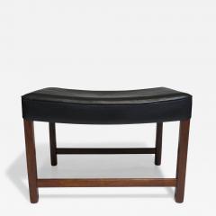 Fredrik Kayser Fredrik Kayser Danish Rosewood Ottoman or Bench in Black Leather - 3573606