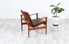 Fredrik Kayser Fredrik Kayser Model 711 Teak Leather Lounge Chair for Vatne Lenestolfabrik - 2534813