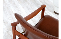 Fredrik Kayser Fredrik Kayser Model 711 Teak Leather Lounge Chair for Vatne Lenestolfabrik - 2534817