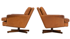 Fredrik Kayser Pair Fredrik Kayser Model 807 Leather Swivel Chairs - 2780172