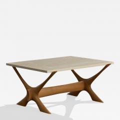 Fredrik Schriever Abeln Coffee Table with Teak and Marble Sweden 1960s - 4771326
