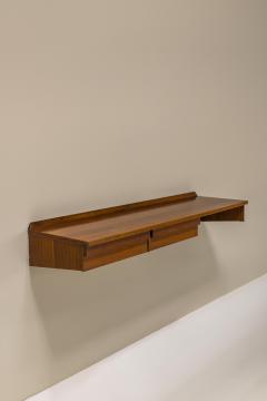 Free hanging Console In Walnut Italy 1960s - 3704133