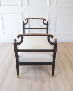Freestanding Karl Johan Bench in Black Paint circa 1830 - 4791336