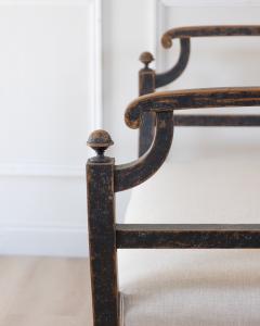 Freestanding Karl Johan Bench in Black Paint circa 1830 - 4791340