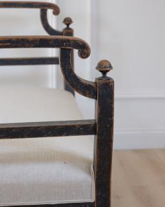 Freestanding Karl Johan Bench in Black Paint circa 1830 - 4791341