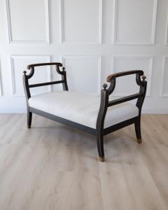 Freestanding Karl Johan Bench in Black Paint circa 1830 - 4791343