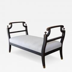 Freestanding Karl Johan Bench in Black Paint circa 1830 - 4791721