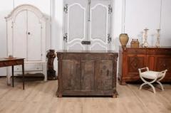 French 16th Century Henri II Period Walnut Buffet with Folded Cloth Ornaments - 3599273