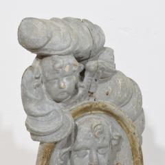 French 17 18th Century Carved Wooden Baroque Panel Depicting A Saint And Angels - 4120997