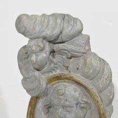 French 17 18th Century Carved Wooden Baroque Panel Depicting A Saint And Angels - 4121003