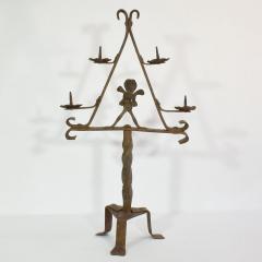 French 17 18th Century Hand Forged Iron Candleholder - 4113828