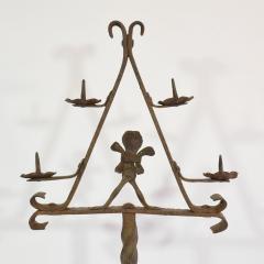 French 17 18th Century Hand Forged Iron Candleholder - 4113937
