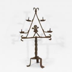 French 17 18th Century Hand Forged Iron Candleholder - 4214246