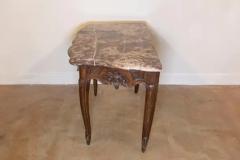 French 1720s R gence Period Walnut Console Table with Original Marble Top - 3736910