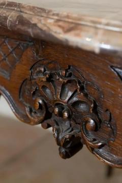 French 1720s R gence Period Walnut Console Table with Original Marble Top - 3736950