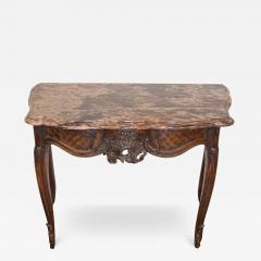 French 1720s R gence Period Walnut Console Table with Original Marble Top - 3742853