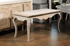 French 1730s R gence Painted Console Table with Carved Apron and Cabriole Legs - 3498595