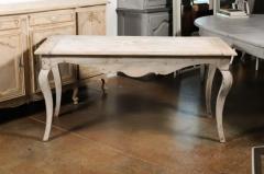 French 1730s R gence Painted Console Table with Carved Apron and Cabriole Legs - 3498627
