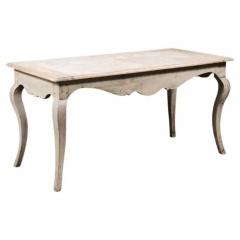 French 1730s R gence Painted Console Table with Carved Apron and Cabriole Legs - 3498631