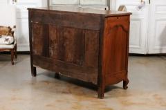 French 1750s Louis XV Period Walnut Buffet with Star Inlay and Carved Shells - 3441815