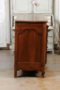 French 1750s Louis XV Period Walnut Buffet with Star Inlay and Carved Shells - 3441847