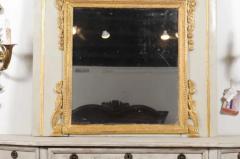 French 1775 Transition Period Painted and Gilt Trumeau Mirror with Carved Urn - 3432760