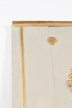 French 1775 Transition Period Painted and Gilt Trumeau Mirror with Carved Urn - 3433068