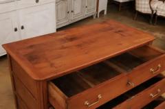 French 1790s Louis XVI Period Cherry Three Drawer Commode with Fluted Side Posts - 3491323